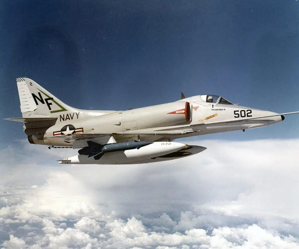 Photo of the A-4 in flight